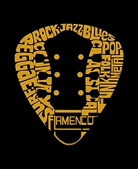La Pop Art Men's Music Genres Guitar Neck Word T-Shirt