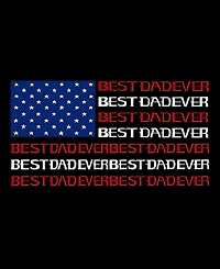 La Pop Art Men's Best Dad Ever American Flag Word T-Shirt