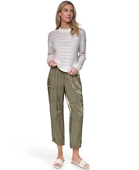 Nautica Women's Cotton-Blend Crewneck Drop Shoulder Sweater