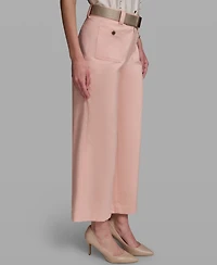 Karl Lagerfeld Paris Women's Mid-Rise Belted Pants