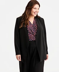 Anne Klein Plus Collarless Open-Front Jacket