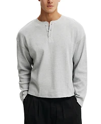 Cotton On Men's Modern Relaxed-Fit Textured Henley T-shirt