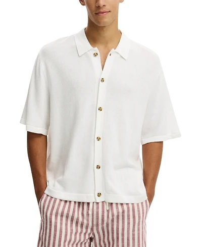 Cotton On Men's Classic Box-Fit Knit Short-Sleeve Shirt