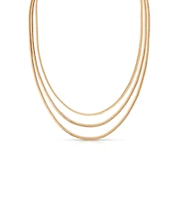 Ettika 18k Gold-Tone Triple Snake Chain Necklace