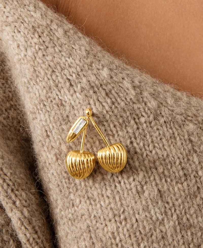 Ettika Gold-Tone Sweet Cherry Brooch