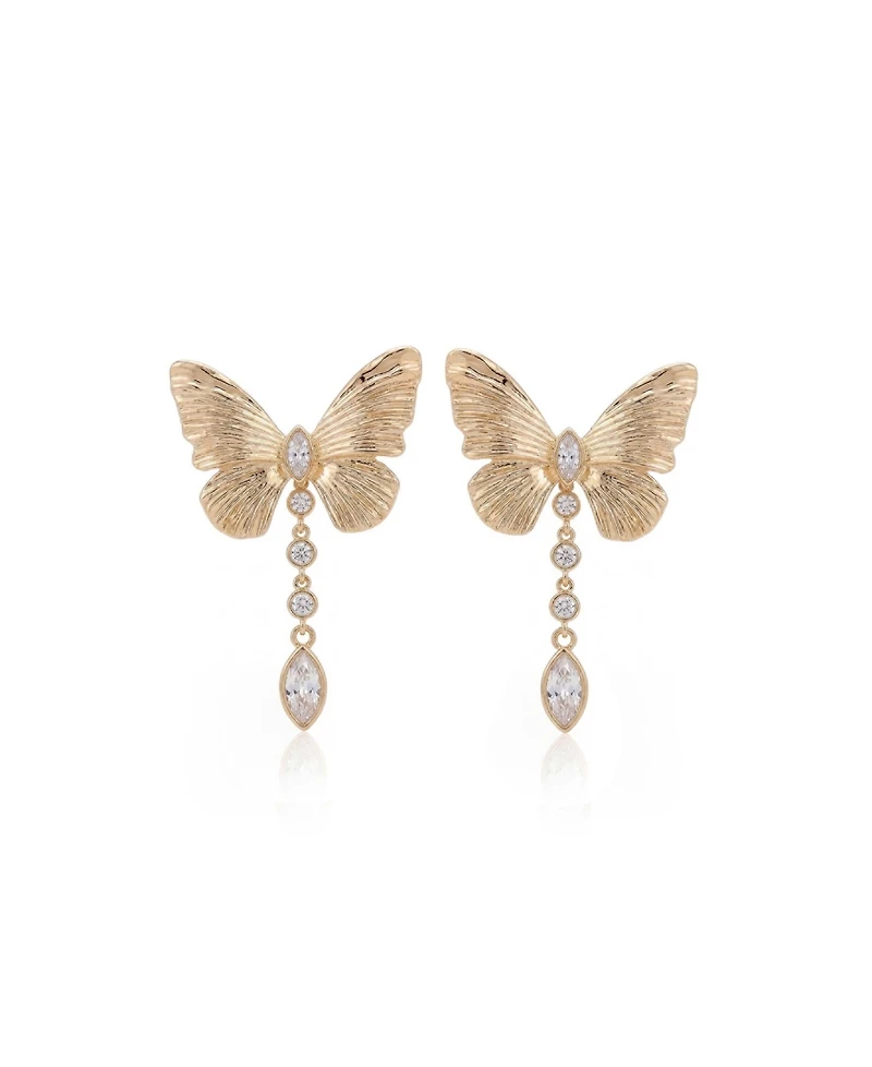 Ettika 18k Gold-Tone Butterfly Dangle Earrings