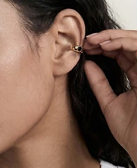 Ettika Hammered Pear Crystal Cuff Earrings