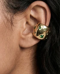 Ettika 18k Gold-Tone Crystal Chunky Cuff Earrings