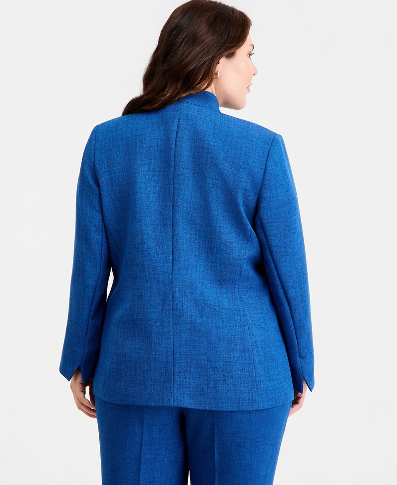 Kasper Plus Collarless One-Button Blazer