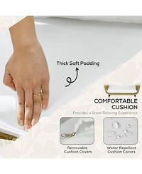 Outsunny 5 Piece Pe Rattan Outdoor Furniture Set w/ Stacking Tables, Black