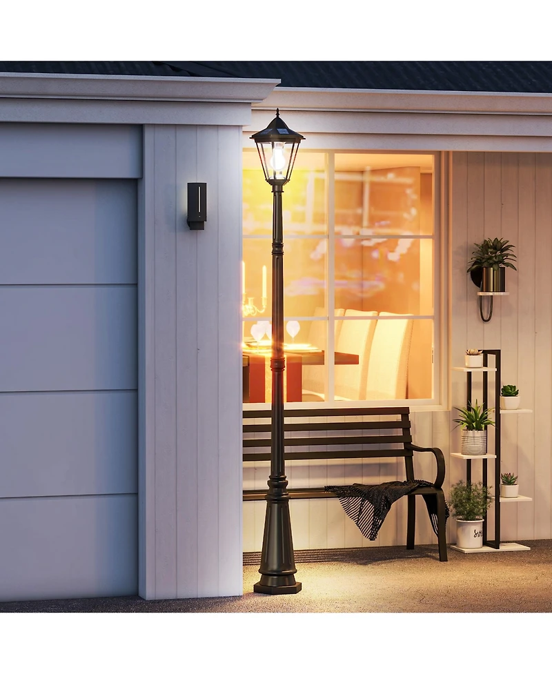 Outsunny 94.5" Solar Lamp Post Light with Auto Sensor Control,