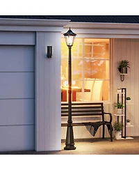 Outsunny 94.5" Solar Lamp Post Light with Auto Sensor Control,