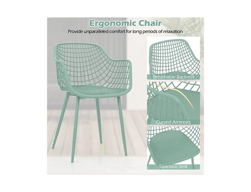 Boyel Living 3 Piece Patio Chair Set with Pp Seat and Tabletop for Porch