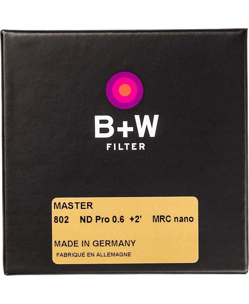 B + W 72mm Master 802M Nd 0.6 2-Stop Mrc Nano Neutral Density Filter