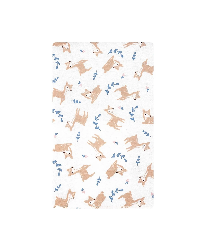 Hudson Baby Girl Cotton Poly Flannel Burp Cloths Bundle 12-Pack, Loves Me Deerly, One Size