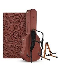 Yescom Acoustic Guitar Hard Case with Backpack Strap and Folding Stand Fits 40" 41" Dreadnought 2026 Exclusive Edition Rococo Burnt Sienna