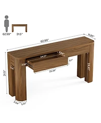 Tribesigns Console Table with 2 Drawers for Entryway, 63 Inches Narrow Long Sofa Table Behind Couch with Storage, Farmhouse Accent Entrance Piece