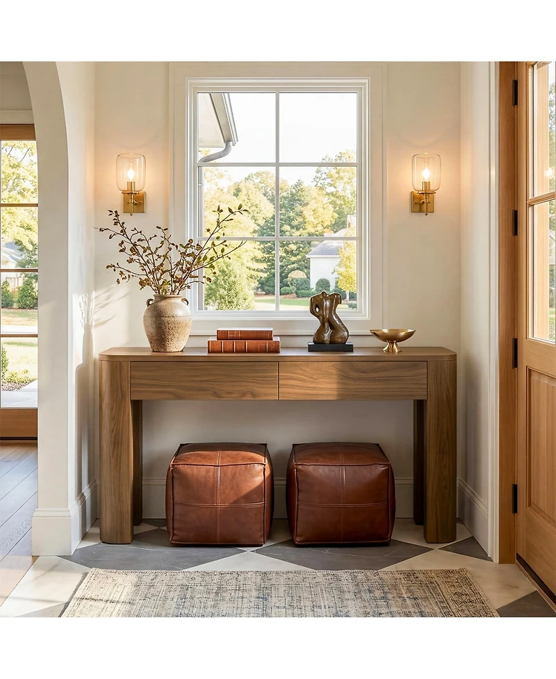 Tribesigns Console Table with 2 Drawers for Entryway, 63 Inches Narrow Long Sofa Table Behind Couch with Storage, Farmhouse Accent Entrance Piece