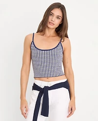 Good American Women's Gingham Camisole Sweater Tank Top