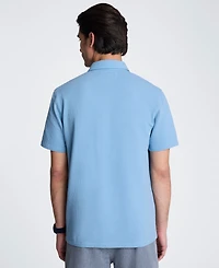 Kenneth Cole Men's Cotton-Blend Seersucker Knit Polo Shirt