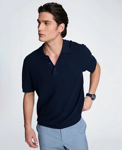 Kenneth Cole Men's Cotton Short-Sleeve Polo Sweater