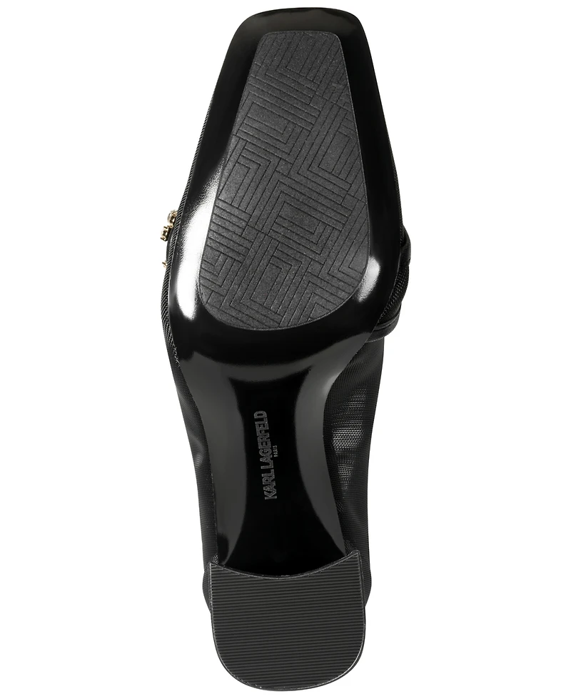 Karl Lagerfeld Paris Women's Savannah Mesh High Block Heel Pumps