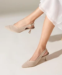Vivaia Women's Addison Pointed-Toe Slingback Heels Sandals