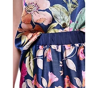 Karl Lagerfeld Paris Women's Soft Floral Print Pull-On Pants