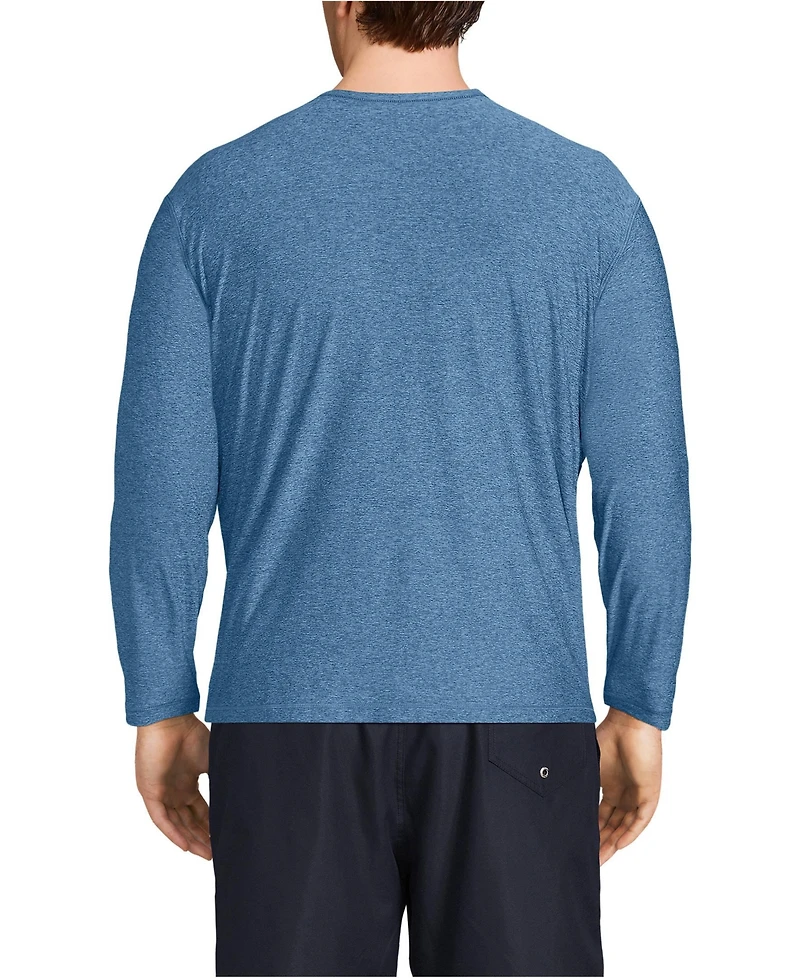 Lands' End Big & Tall SunShade Upf 50 Long Sleeve Swim Tee Rash Guard