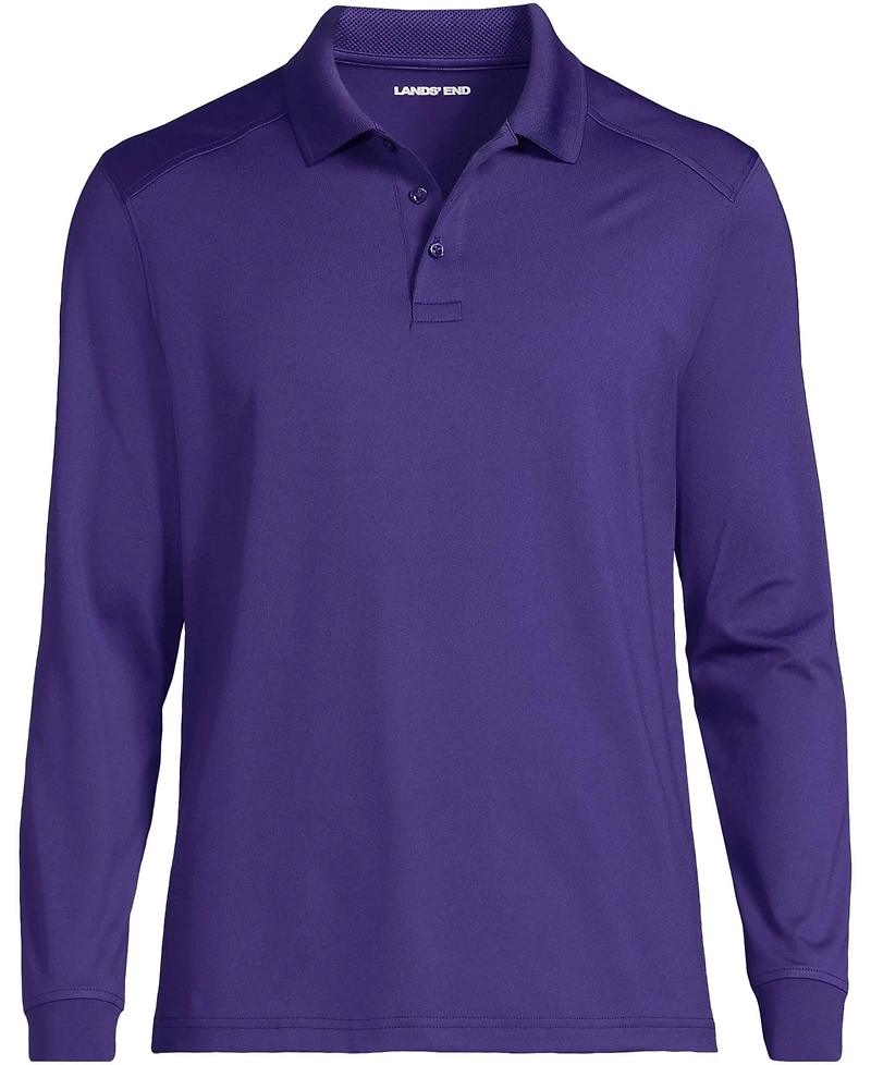Lands' End School Uniform Men's Long Sleeve Rapid Dry Polo Shirt