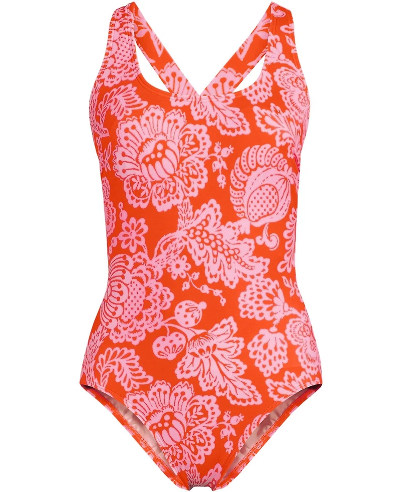 Lands' End Women's Adjustable V-neck Underwire Tankini Swimsuit Top Straps