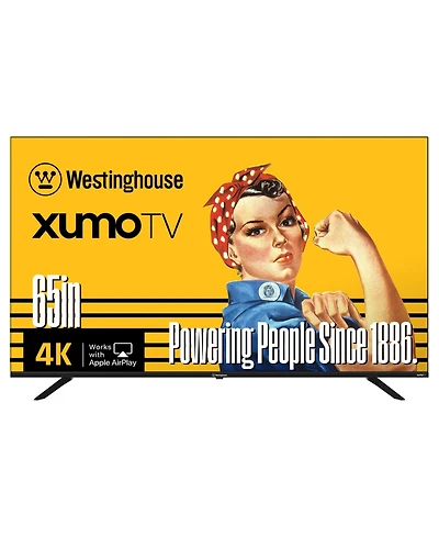 Westinghouse 65" 4K Uhd Xumo Smart Tv with HDR10, Dolby Vision, Voice Remote, Wi-Fi, Apple HomeKit