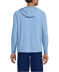 Lands' End Men's SunShade Upf 50 Cooling Long Sleeve Hooded Swim Tee Rash Guard