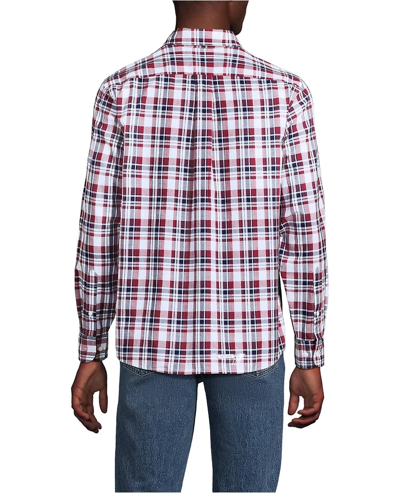 Lands' End Men's Long Sleeve Madras Shirt