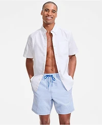 Lands' End Men's 7" Seersucker Volley with Hydroliner Swim Trunk