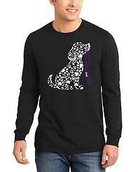 La Pop Art Men's Dog Leash Word Long-Sleeve T-Shirt