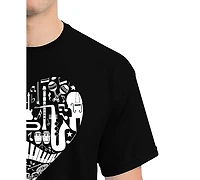 La Pop Art Men's Music Instruments Heart Word T-Shirt