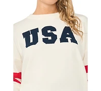 Vince Camuto Women's Usa Graphic Crewneck Sweater