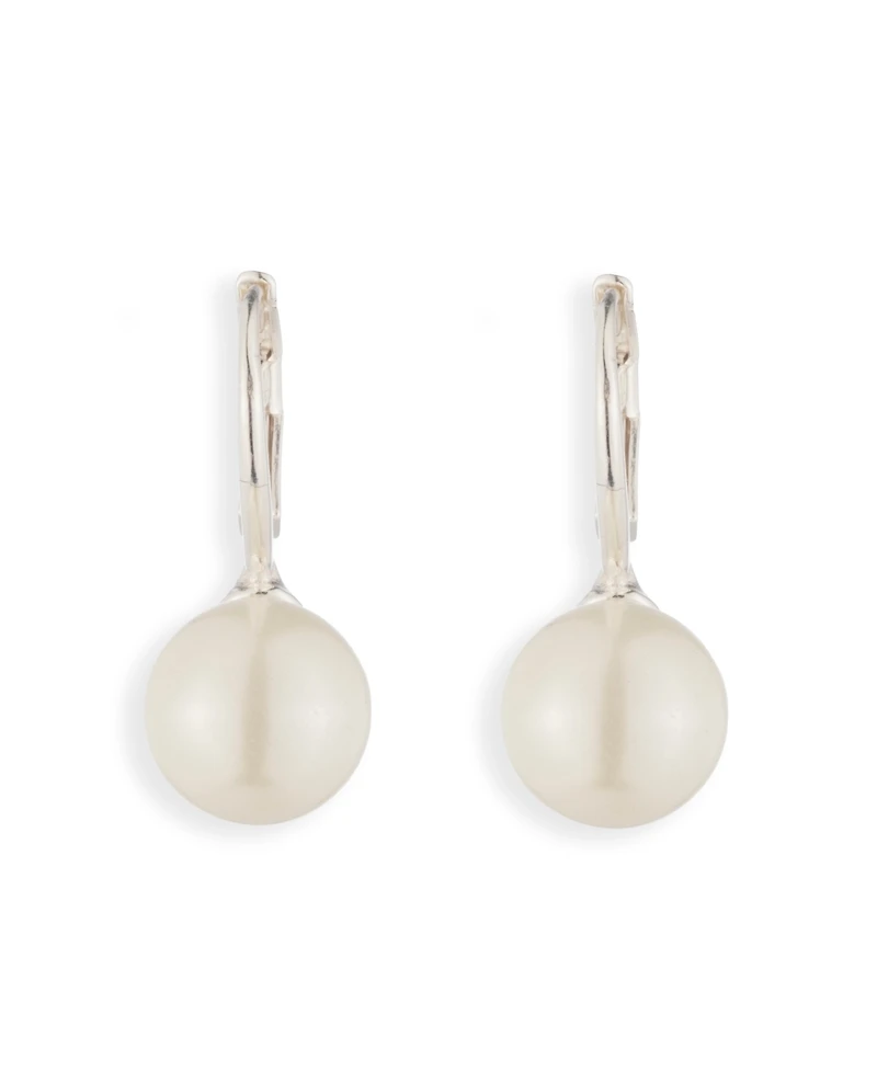 Lauren Ralph Lauren Silver-Tone Imitation Pearl Drop Earrings