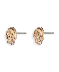 Lauren Ralph Lauren Gold-Tone Pave Knot Stud Earrings