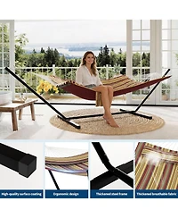 gaomon Portable Double Hammock with Stand for Outdoor Patio, Garden, Beach, Backyard, Max 450 Lbs Capacity