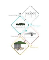 gaomon Outdoor 10x10 Pop Up Canopy Tent with 1 Removable Sidewall