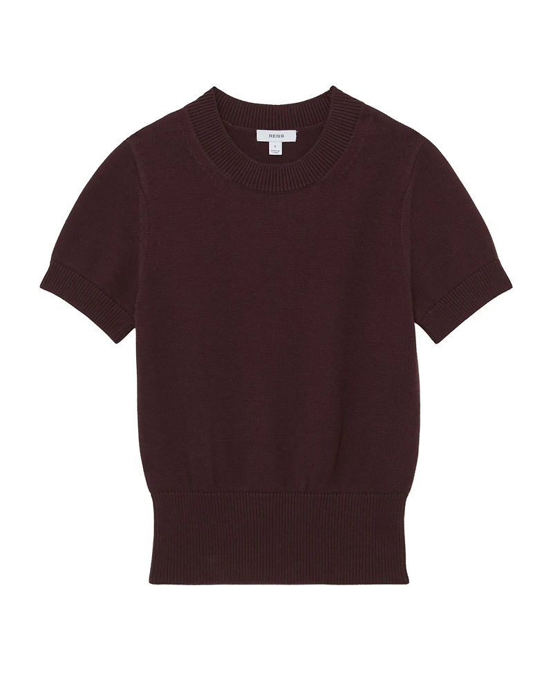Reiss Women's Cotton And Wool Crew-Neck Top
