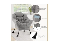 Slickblue Cozy Sherpa Accent Chair with Head Pillow Upholstered Design