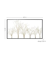 LuxenHome Oversized Metal Tree Wall Sculpture, Minimalist Iron Artwork, 40" Wide