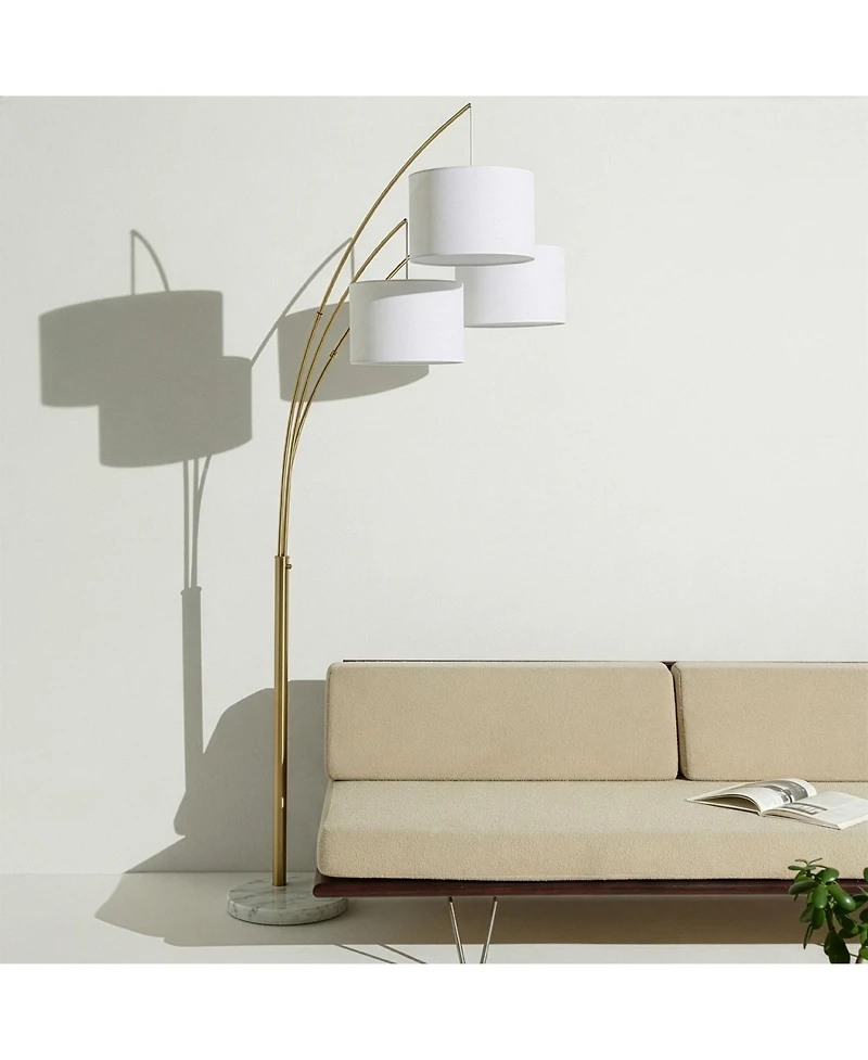 Trilage 84" Led Contemporary Arc Floor Lamp with Marble Base, Bulbs Included