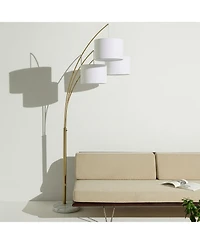 Trilage 84" Led Contemporary Arc Floor Lamp with Marble Base, Bulbs Included