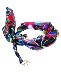 Dai Moda Ty Print Versa Scarf with logo hardware
