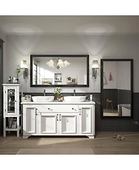 Apmir 55" x 30" Inch Thick Metal Framed Wall Mirrors for Bedroom