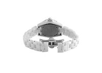 Peugeot Women's 36mm White Ceramic Watch with Silver Crystal Bezel